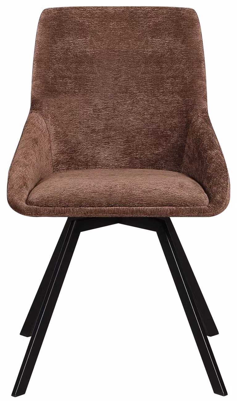 Selsey Yanii - Sedia girevole per sala da pranzo, tessuto chenille marrone, 50 cm