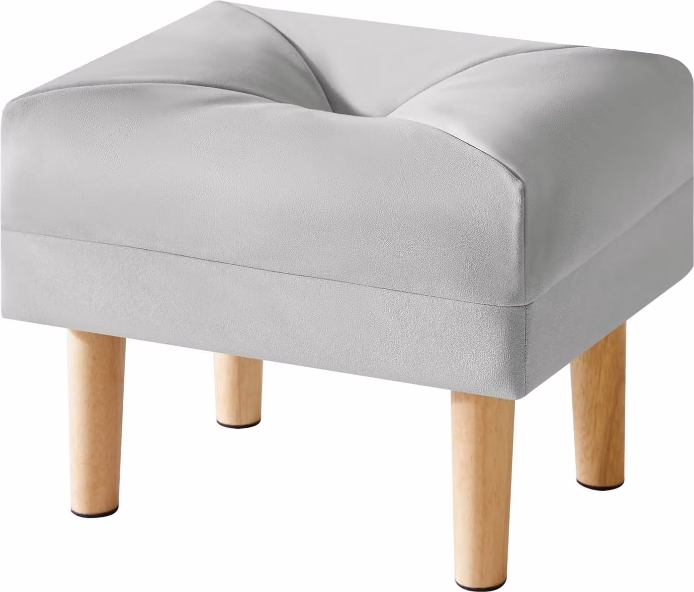 Poggiapiedi piccolo - Poggiapiedi moderno - 1 pezzo - Grigio - Pelle finta - 40 x 29 x 32 cm