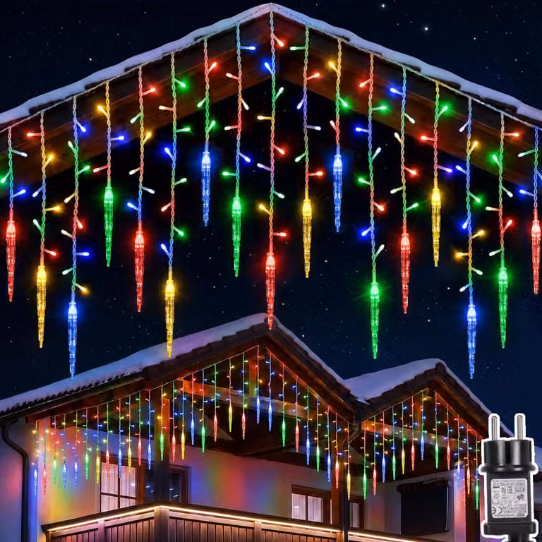 3.5m 96LED ghiacciolo fata luci colorate luce tenda impermeabile indoor festa giardino decorazione di Natale