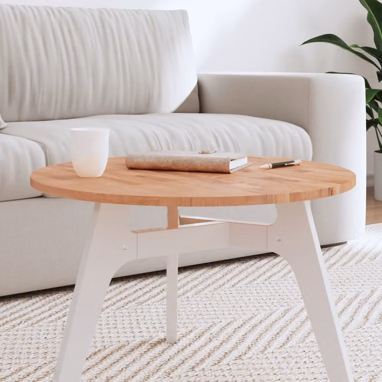 Piano per tavolo rotondo vidaXL in legno massello di faggio marrone Ø 60 x 1,5 cm