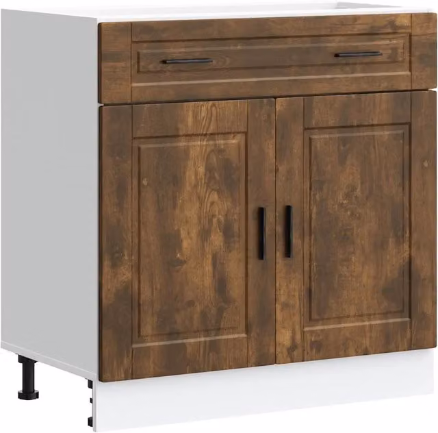 Mobile da cucina base HELLOSHOP26 in legno composito marrone con ante a battente L/P/H: 80 x 46 x 81,5 cm