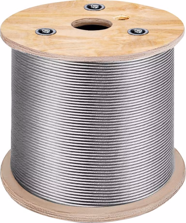 avvolgicavo in acciaio inox 4,76 mm 7x19 - 150 m di cavo in acciaio inox T304 cavo di ricambio per verricello (T304) - cavo in acciaio a fune
