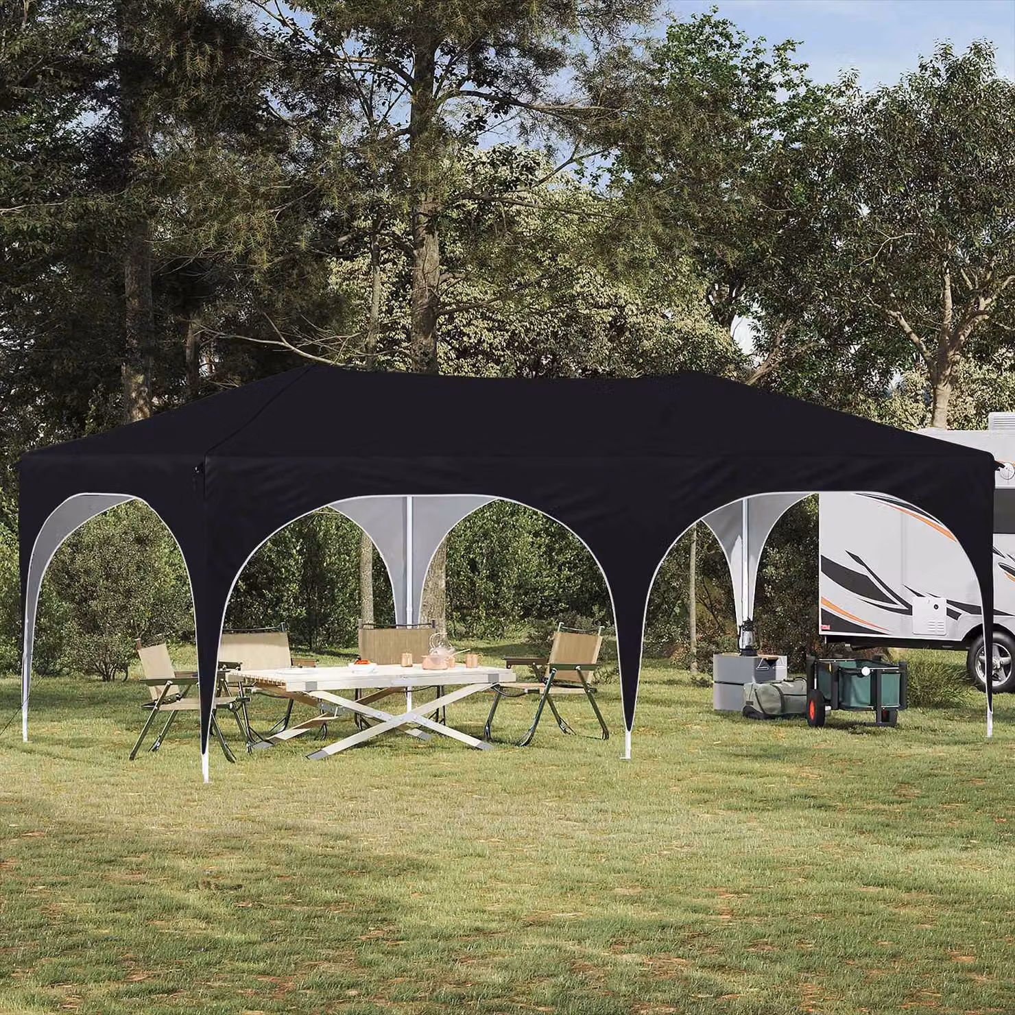 vidaXL Tenda per feste a pop-up Antracite L: 575 cm, P: 288 cm, H: 245 cm
