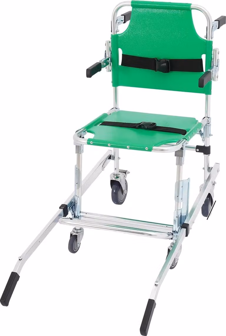 Sedia pieghevole con funzione scala, portata 350 lbs, 4 ruote universali, lega di alluminio, verde