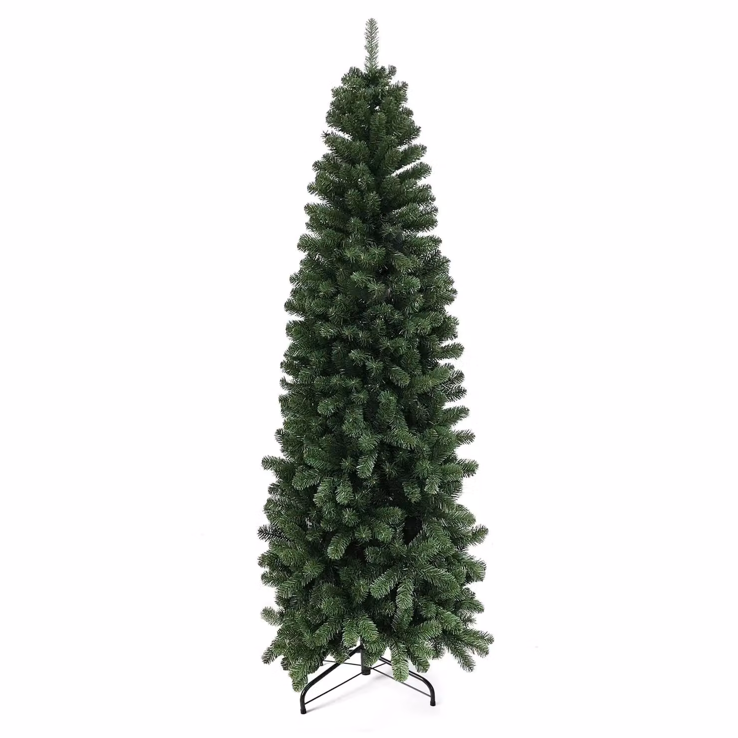 Albero di Natale Artificiale Slim Elbert VESTIAMO CASA, Verde, H 230 cm, Diametro alla base: 84 cm – 1