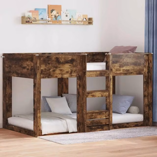 Letto a Castello per Bambini Rovere Fumo 80 x 200 cm 3410407