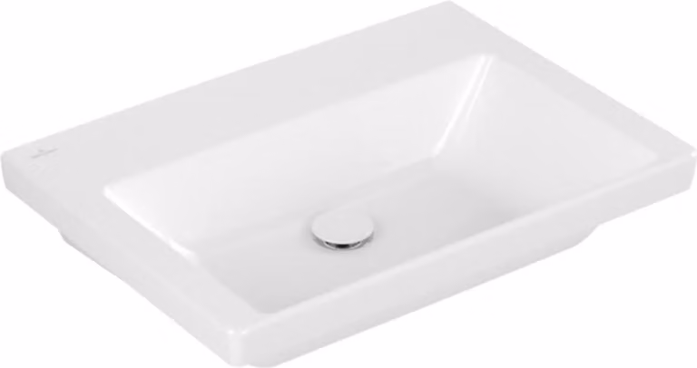 Villeroy & Boch Subway 3.0, lavabo rectangulaire, sans percement pour la robinetterie, sans trop-plein, 650x470mm, 4A7068R1, 4A7068R1