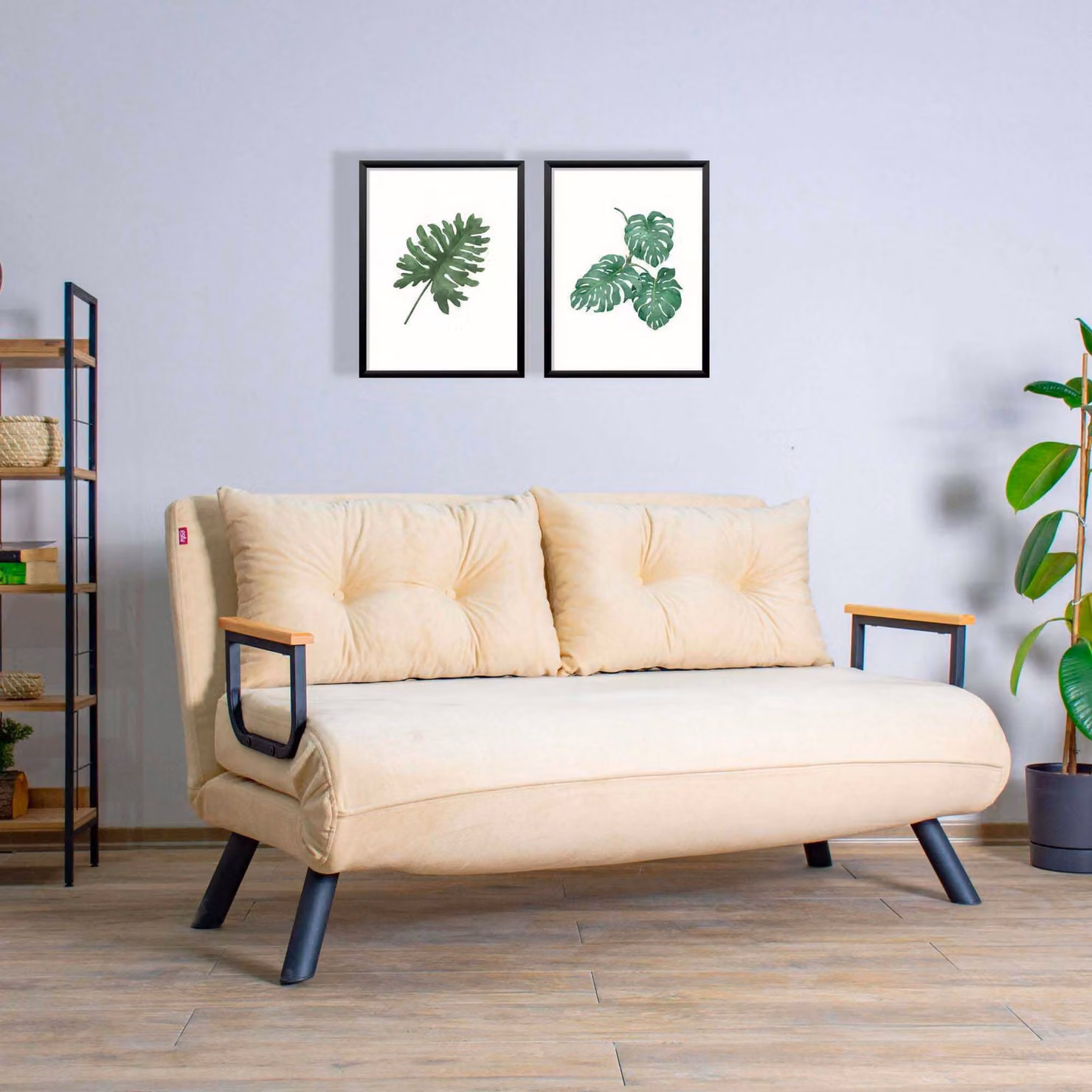 Hanah Home, Sando- FTN1275, crema, divano letto, struttura: 100% metallo
