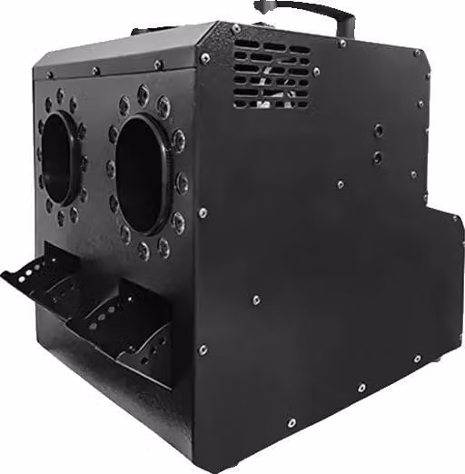 Macchina per bolle di fumo, doppio spruzzo per bolle nuziali, DMX per effetti speciali sul palco, 1500 W, due fori, spina UE