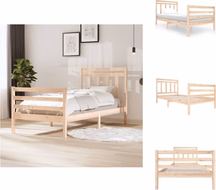 vidaXL Letto in legno massiccio 100x200 cm - Letti & reti
