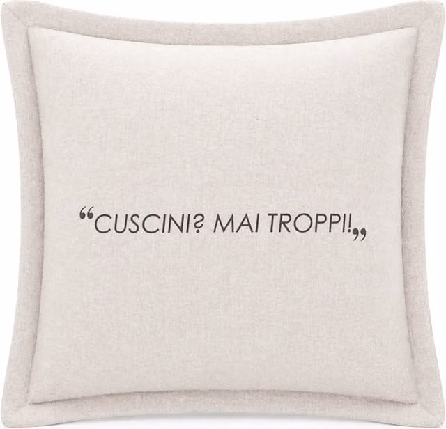 Cuscino da divano quadrato KASANOVA in cotone beige con scritta Quotes, L 45 cm x P 45 cm