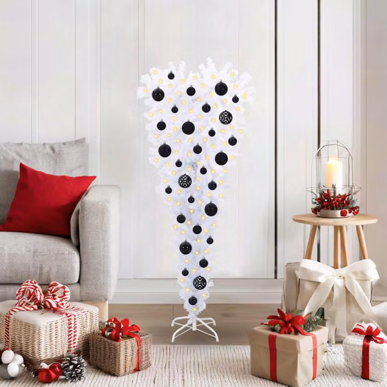Maison Exclusive - Albero di Natale artificiale bianco, 120 cm, in PVC e acciaio