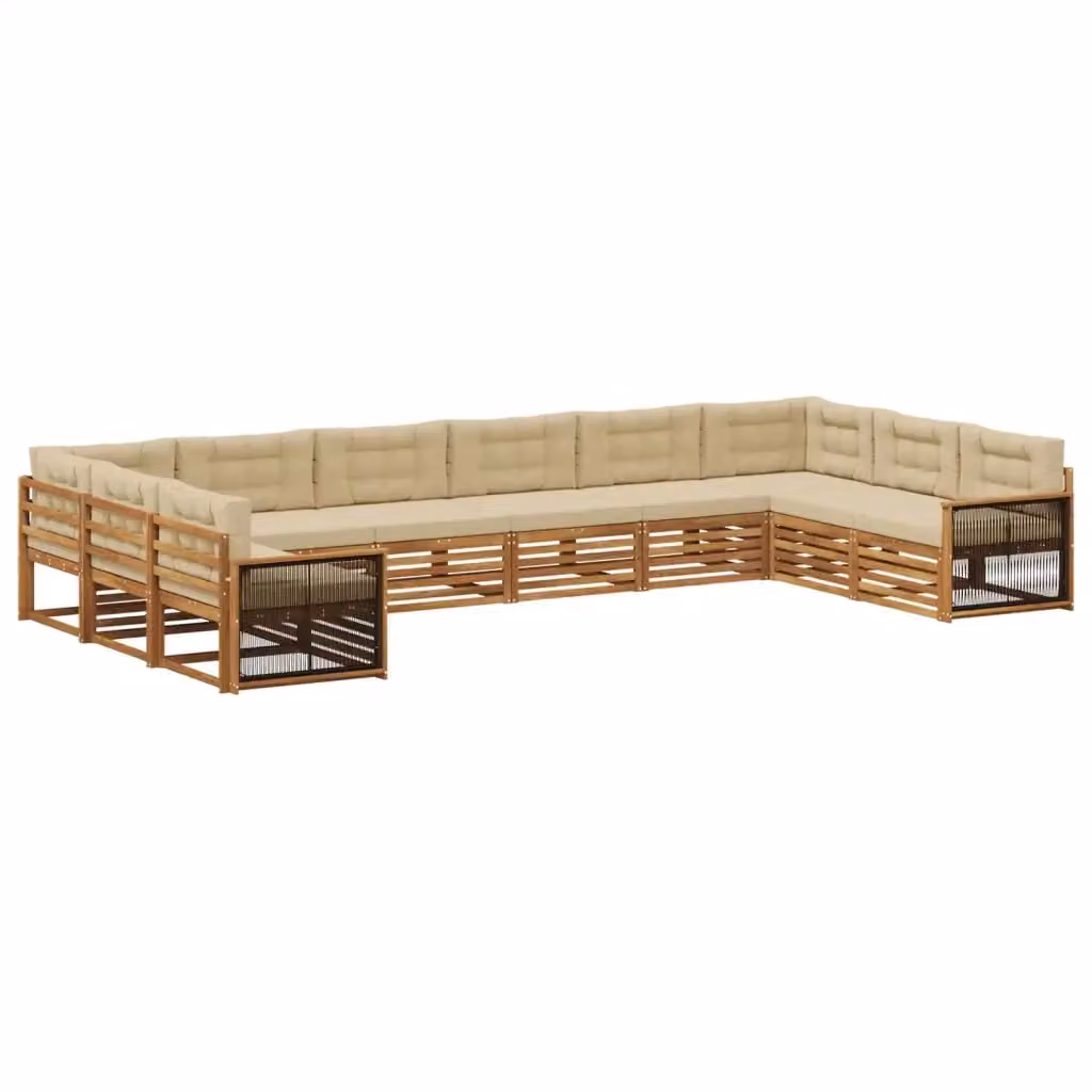 Set di 10 divani da giardino vidaXL in legno di acacia massello color beige – 2