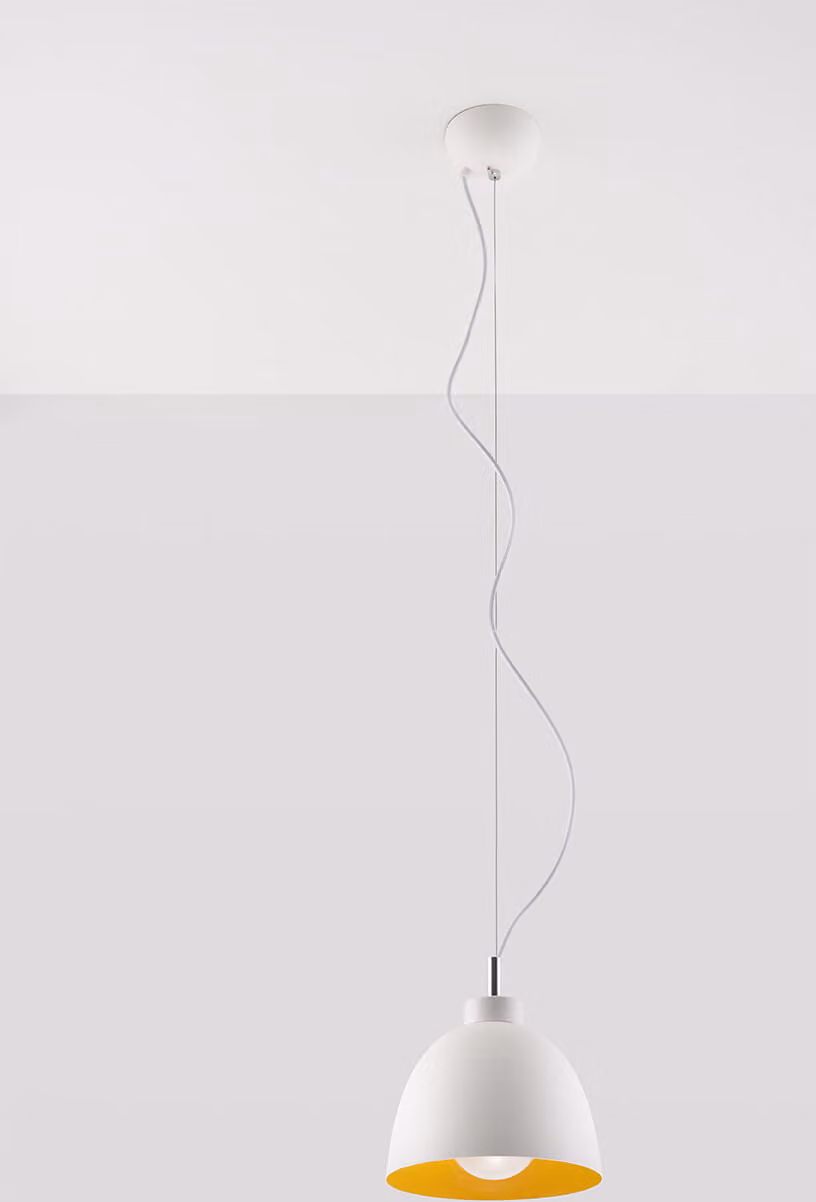 Lampada a sospensione SERENA bianco-oro 1xE27x60W in metallo, dimensioni: 100x18x18 cm, IP20, Sollux Lighting