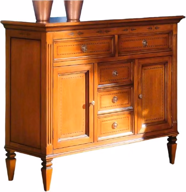 Madia credenza in legno con 2 porte finitura bassano Mobili 2G L: 110 cm, P: 40 cm, H: 90 cm – 4