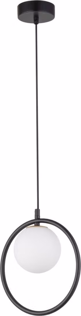 Lampada a sospensione decorativa nera moderna sfera di vetro con bordo interno Aqua 1xG9 12W Sigma Lighting