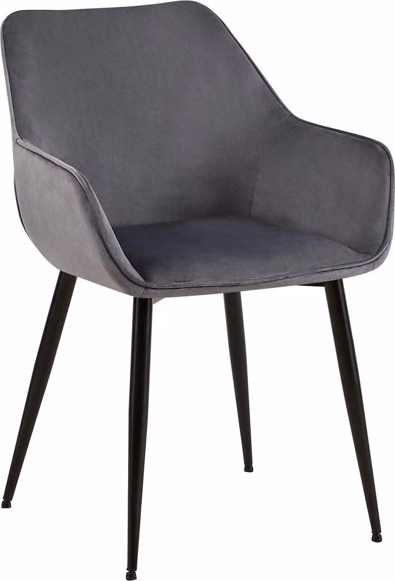 Sedia da pranzo - lusso confortevole - robusta struttura in metallo | Colore: grigio scuro. Materiale: morbido