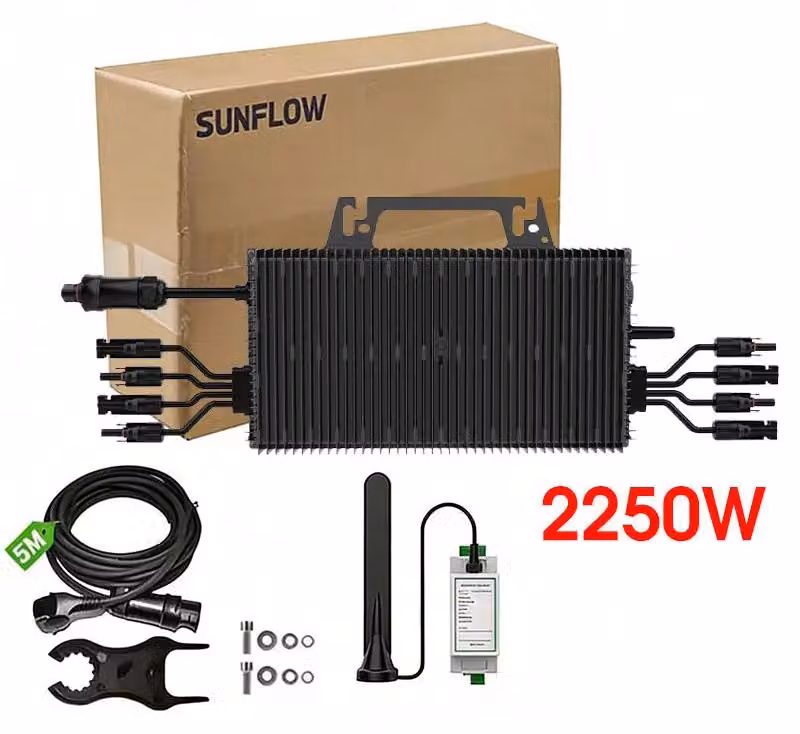 Micro-inverter, tecnologia Dual-MPPT, custodia impermeabile, 2250W con protezione antiblocco, 230V, 16-60V