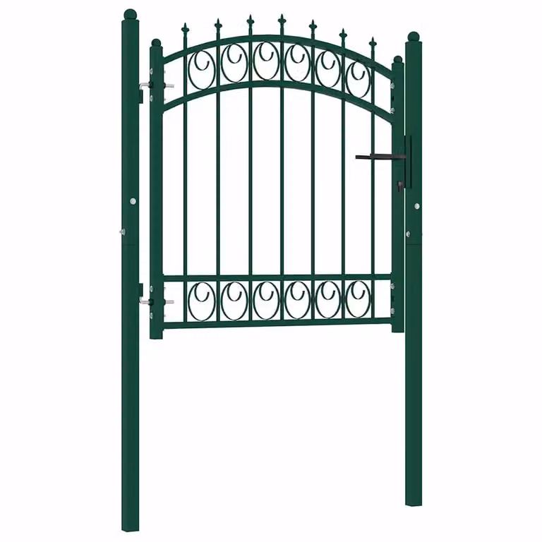 Cancello singolo a battente vidaXL in acciaio verde L: 104 cm, H: 97 cm