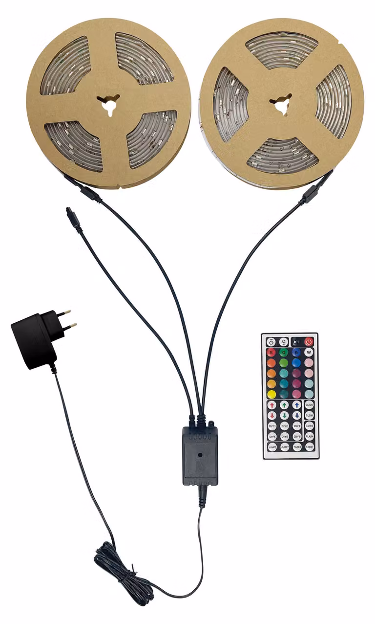 Striscia LED BLULAXA 50955, 2 x 5 m, 12 W, IP20, RGB, telecomando