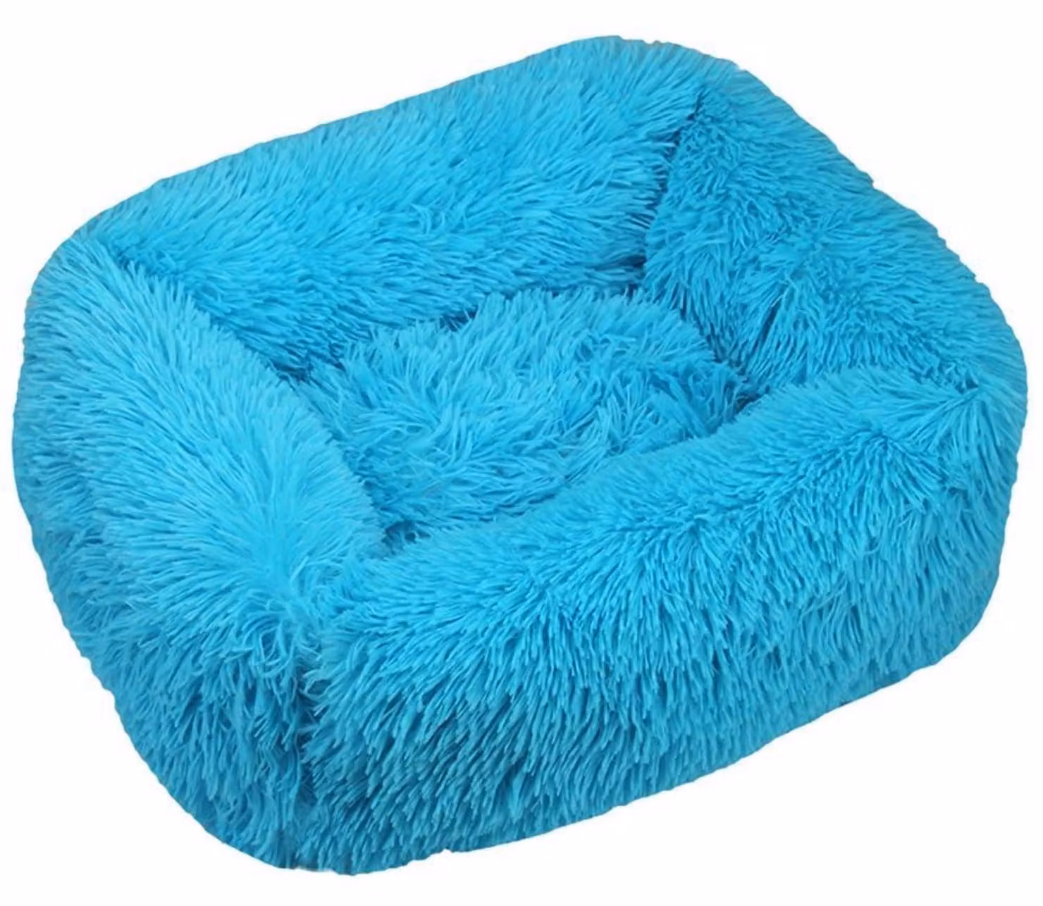 Cuccia ortopedica per cani, rettangolare, effetto nuvola soffice, taglia XL, 95x75 cm, colore blu