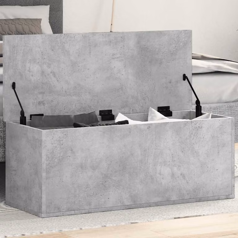 vidaXL Contenitore Portaoggetti Moderno Grigio in MDF L 90 x P 35 x H 35 cm