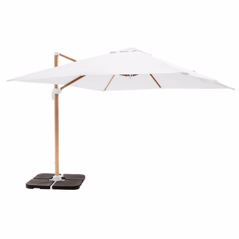 Ombrellone sporgente 3x3m e 4 piastrelle da riempire bianco - Oviala Brescia