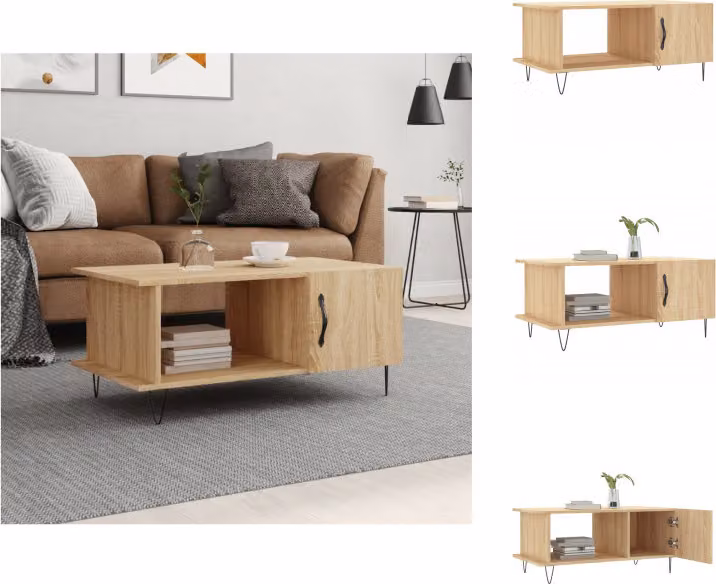 vidaXL Tavolino in rovere Sonoma 90x50x40 cm in legno - Tavolini da caffè