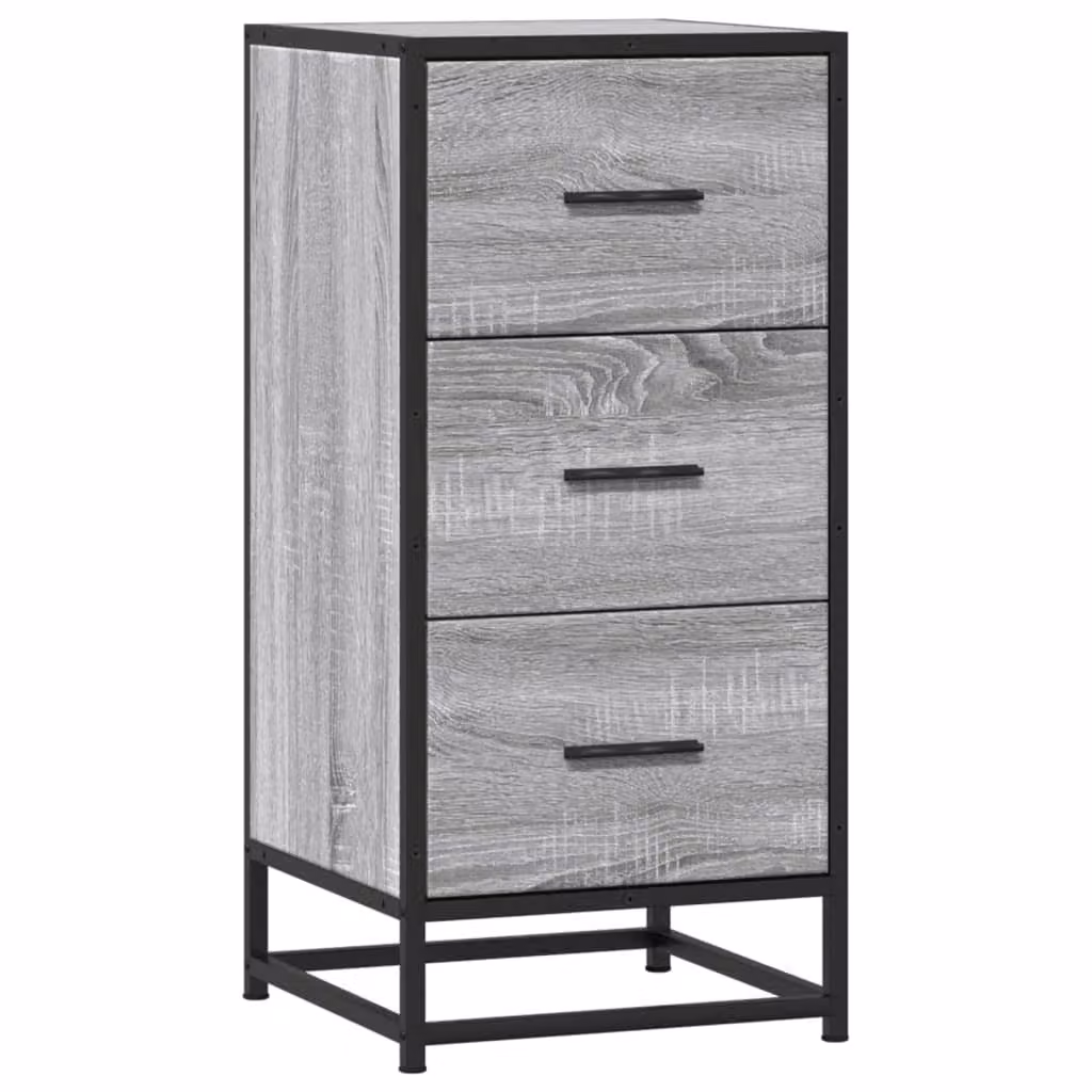 Credenza Grigio Sonoma 35,5x35x76 cm in Truciolato e Metallo