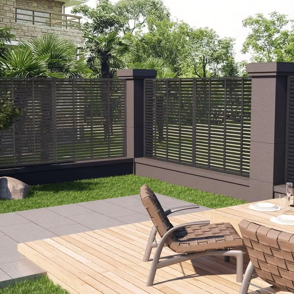 Maison Exclusive - Recinzione a doghe in WPC 180x180 cm, grigio scuro
