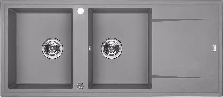 Lavello di design in granito 2 vasche grigio