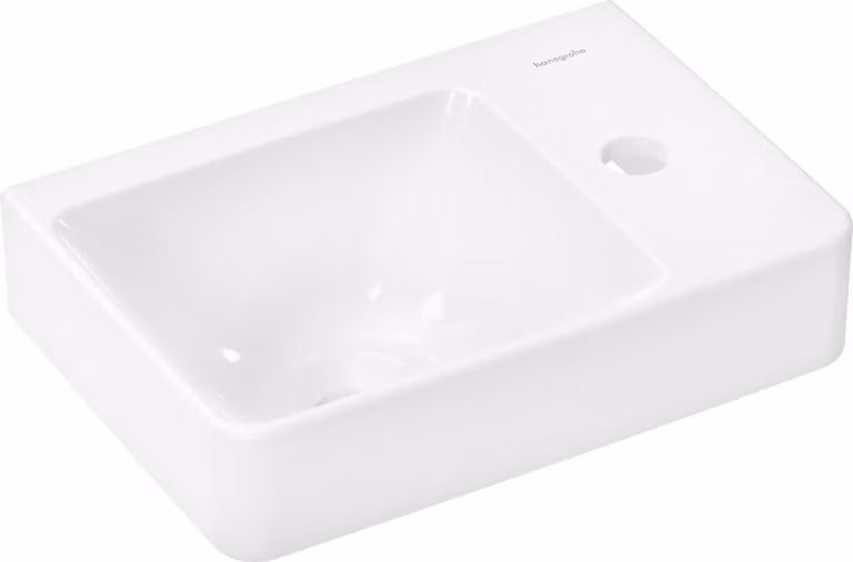 hansgrohe Xelu Q lave-mains avec tablette à droite, 1 trou pour robinet, sans trop-plein, 360x250x80mm, blanc, 60314450, 60314450