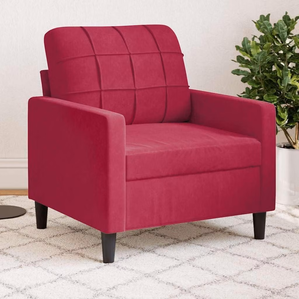 Poltrona rossa, 60 cm, in velluto, 13,7 kg