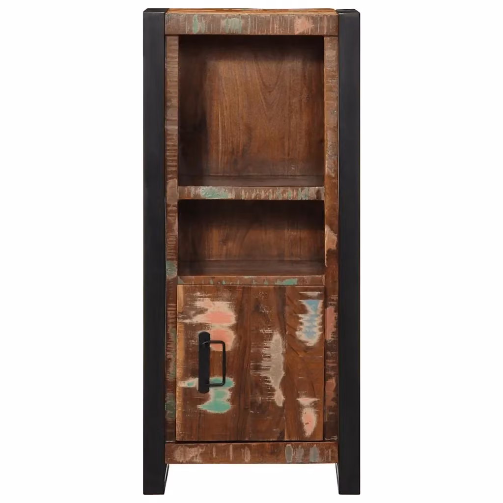Mobile da Bagno Industrial vidaXL in Legno Massello Marrone con Ante a Battente e Ripiani Interni L: 40 cm, P: 30 cm, H: 90 cm – 2