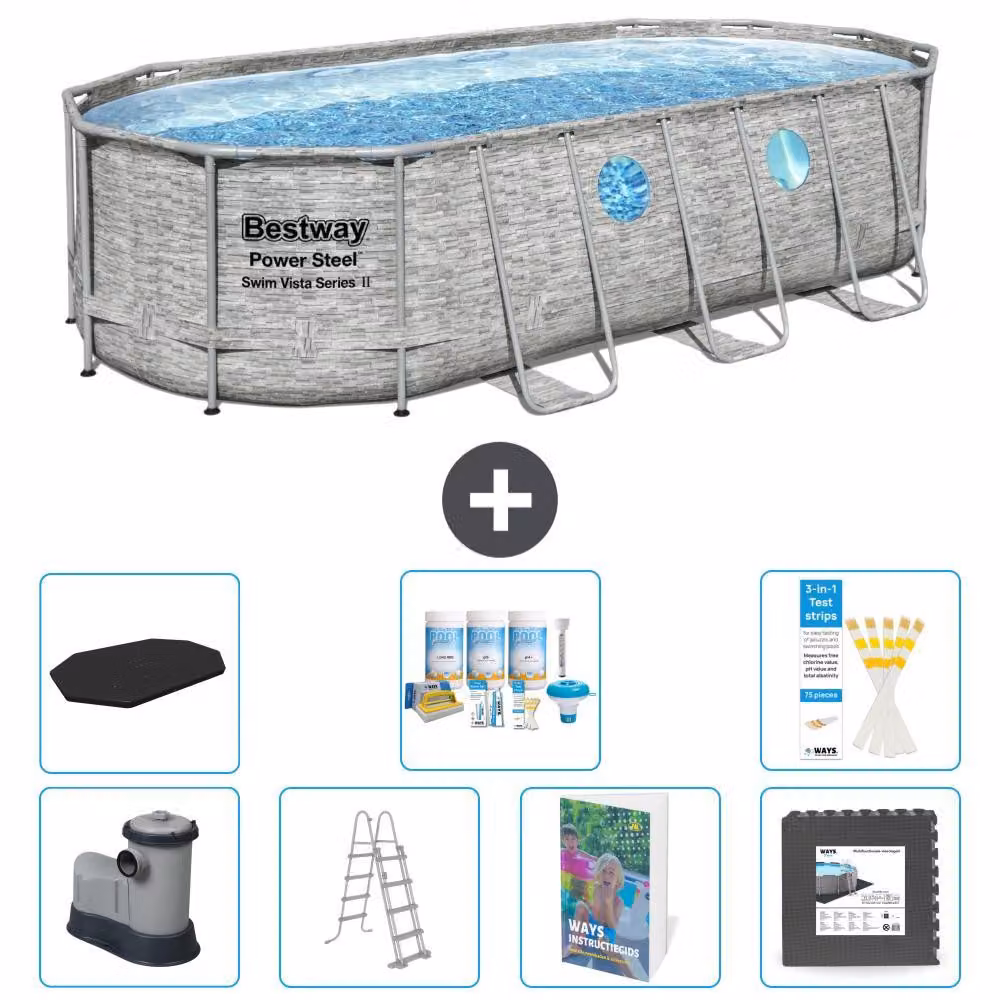 Bestway Power Steel, piscina ovale - 549x274x122 cm - composta da 6 parti, modello S581