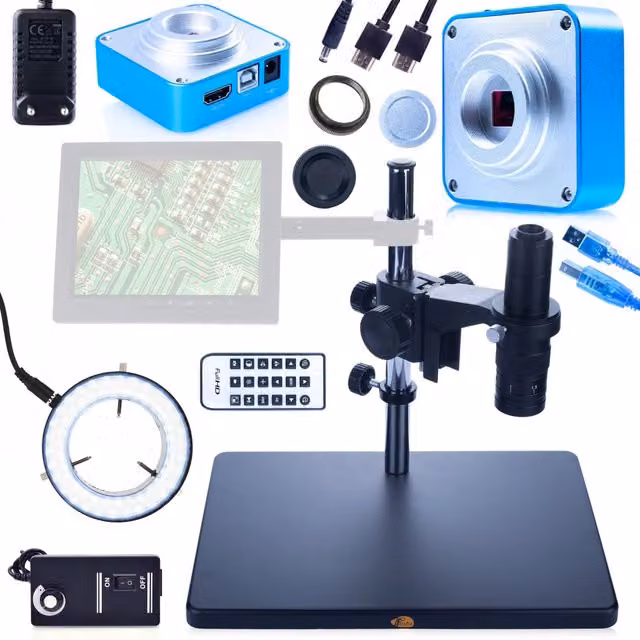 Set Microscopio Digitale Earth Pro MCEP-0.5X con Illuminatore 56xLED e Camera Scorpius PRO, Zoom 7-45x, FullHD e 4K – 1