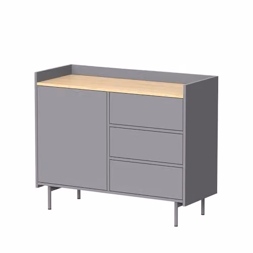 Vicco Cassettiera per camera da letto Velina, Grigio, 100 x 82 cm
