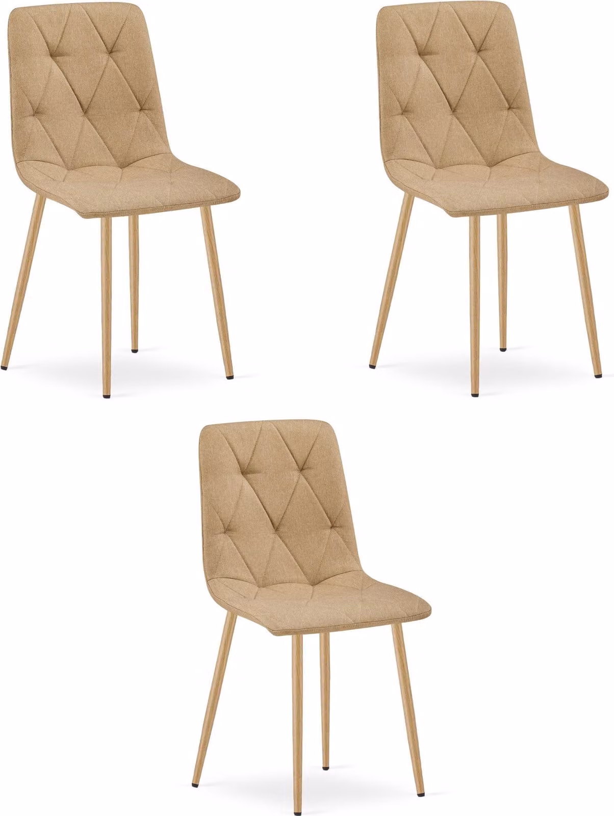 Sedia LIBRA - materiale marrone/gambe in legno x 3