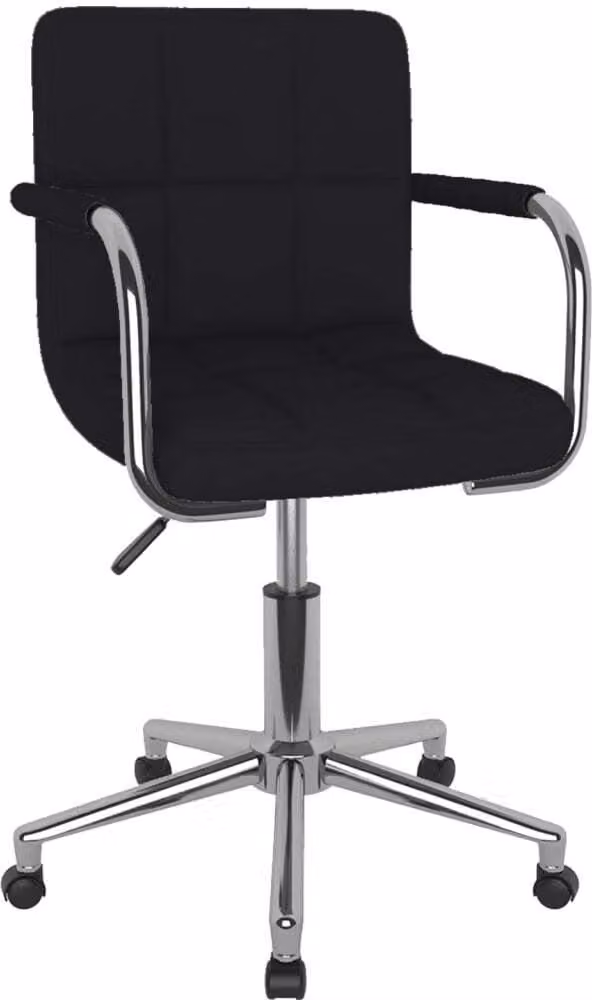 Sedia Girevole da Ufficio Nera in Tessuto