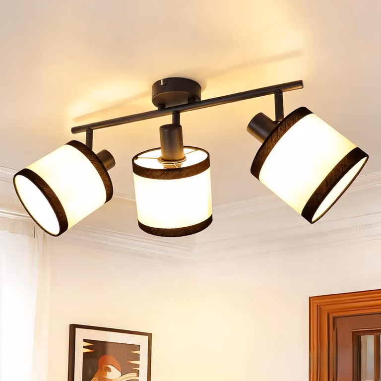 ZMH 3 plafoniere a fiamma lampada da soffitto faretto da soffitto E14 plafoniera in tessuto orientabile a 350° lampada da cucina per camera da letto ufficio corridoio guardaroba