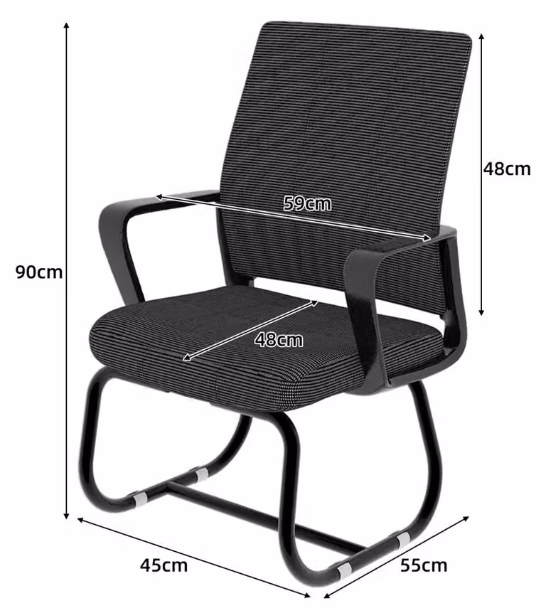 Sedia da ufficio minimalista - CQY20250923 - Struttura in metallo - Morbida e confortevole - Adatta per casa e ufficio - Da montare autonomamente - Colore: nero