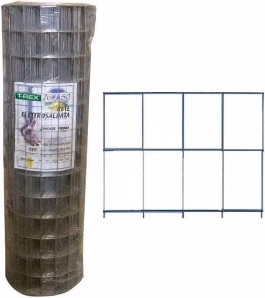 Rete elettrosaldata Trex in acciaio zincato colore argento, maglia 76,2 x 50,8 mm, H 200 cm, larghezza 25 m