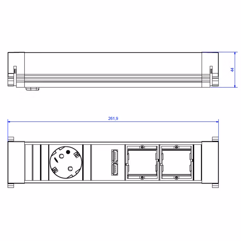 BACHMANN POWER FRAME Medium 1x contatto di terra 1x caricatore USB 2x ABD