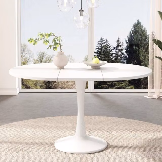 Tavolo da Pranzo Ovale Allungabile ¨C Xylo ¨C Bianco 100/140x100x75 cm