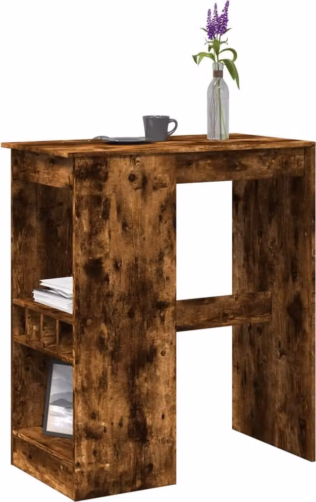 Maison Exclusive - Tavolo da bar con ripiano in rovere affumicato 90x47,5x103,5 cm Materiale ligneo