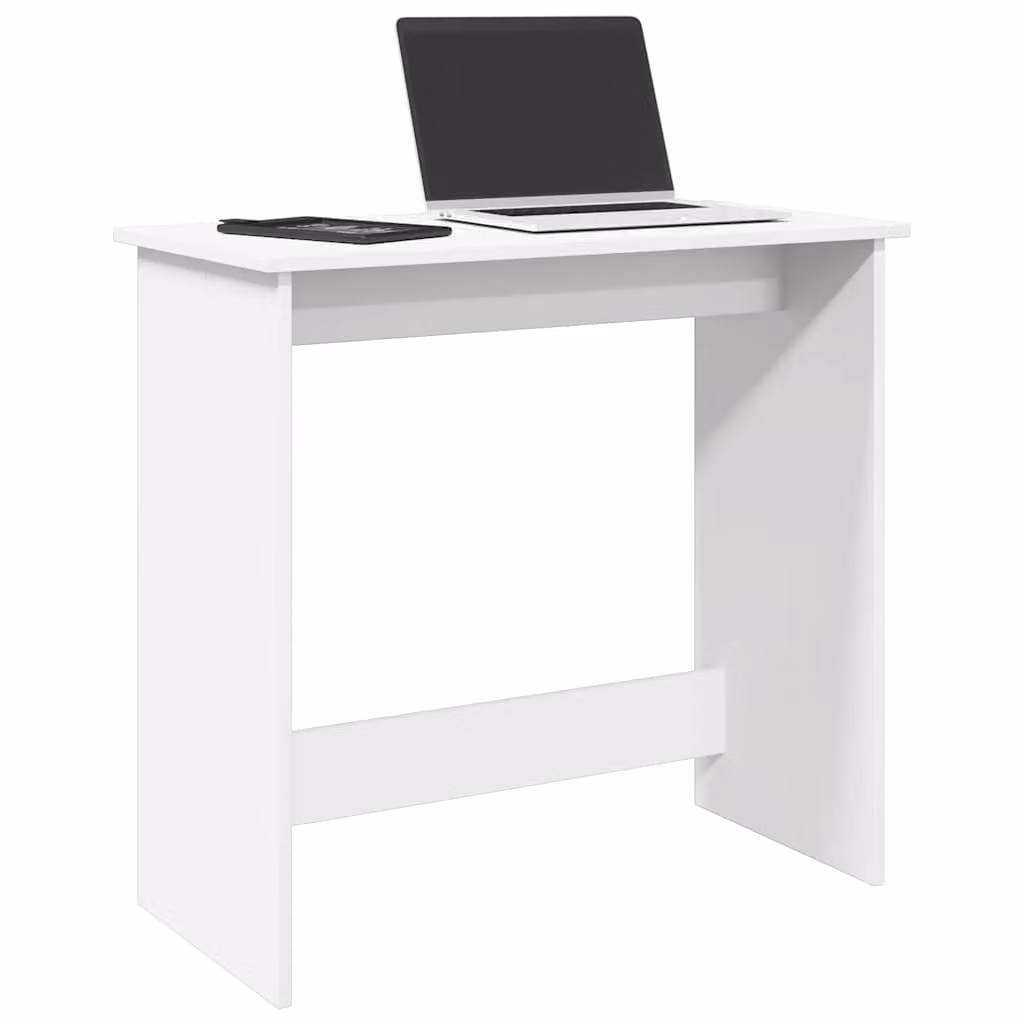 Scrivania moderna vidaXL bianca in legno MDF e laminato L 80 cm, P 40 cm, H 75 cm