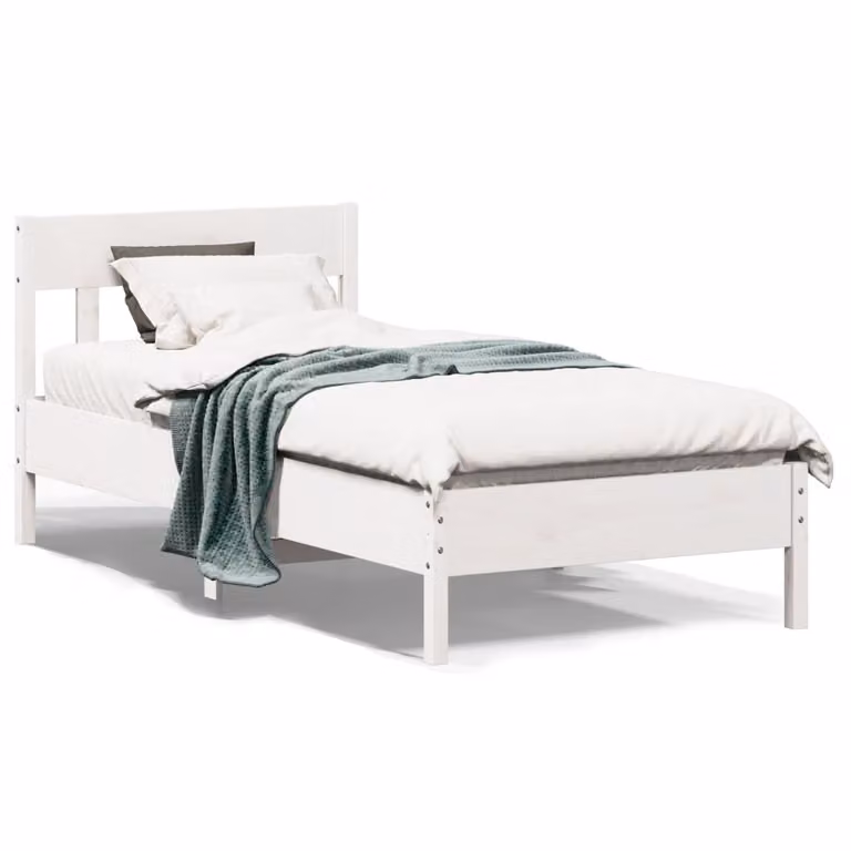 vidaXL Letto senza Materasso Bianco 90x190 cm in Legno Massello Pino