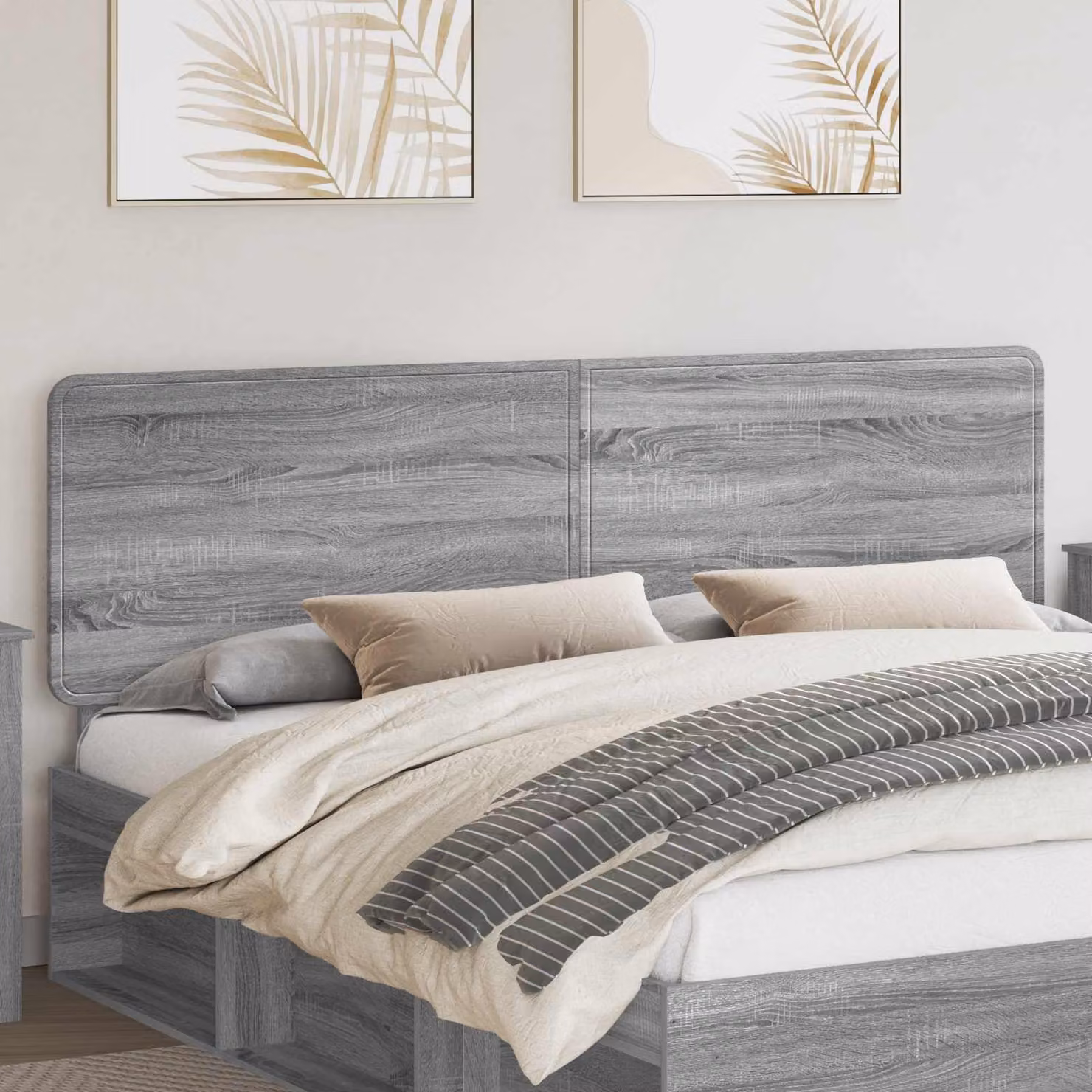 Testiera per letto moderna vidaXL in legno ingegnerizzato grigio opaco