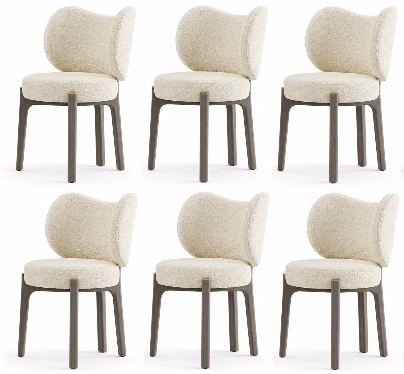 Set di sedie moderne, beige, morbide, compatte, pratiche e confortevoli