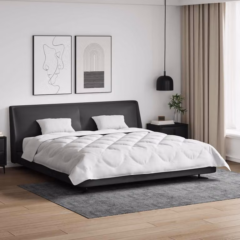 Set di piumone e cuscini vidaXL 3 pezzi in microfibra e cotone, Bianco, 240 x 220 cm